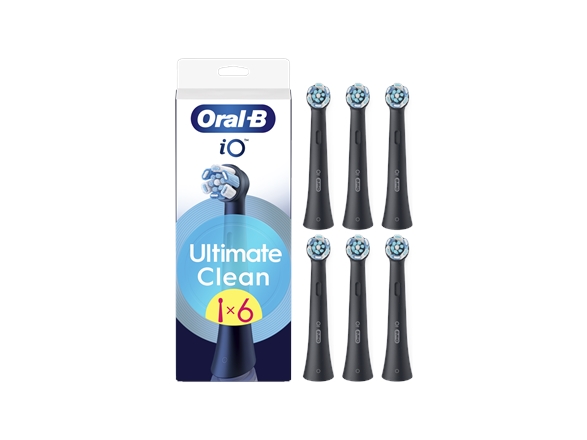 Oral-B iO Ultimate Clean Børstehoveder Sort, 6 stk.