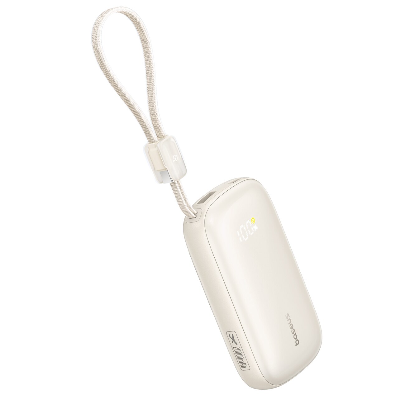 Baseus EnerFill FC21 Qpow 3 Ultra 20000mAh 22,5W powerbank med display och kabel ingår – beige, bild 3