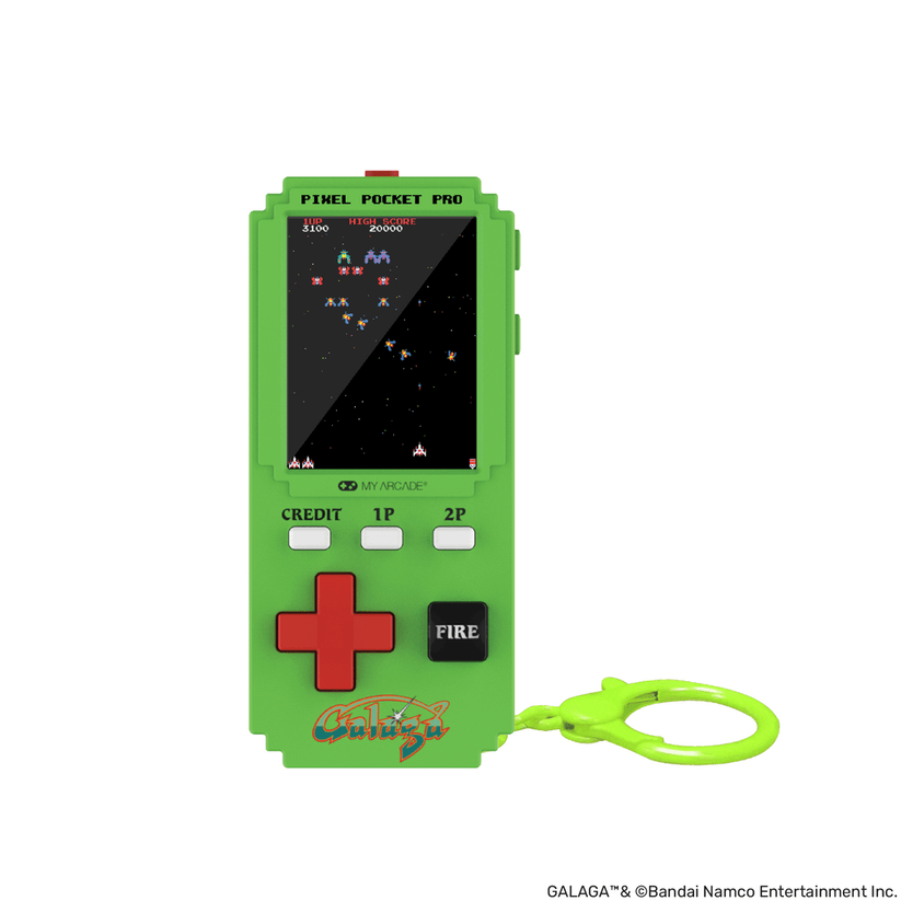 My Arcade Pixel Pocket Pro Galaga handhållen spelkonsol