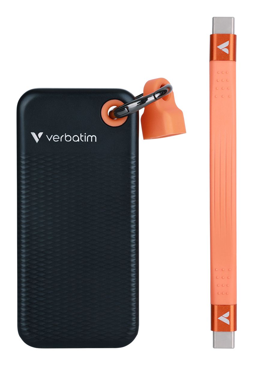 Verbatim Pocket SSD - 256GB - USB 3.2 Gen 2 - Svart / Orange