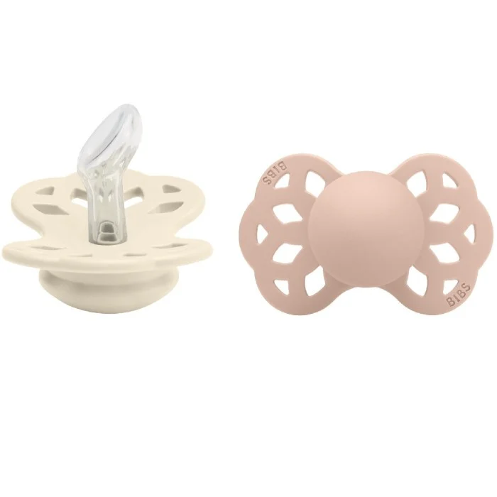 BIBS Pacifier Infinity Anatomical Silicone Ivory/Blush Size 1 2 st