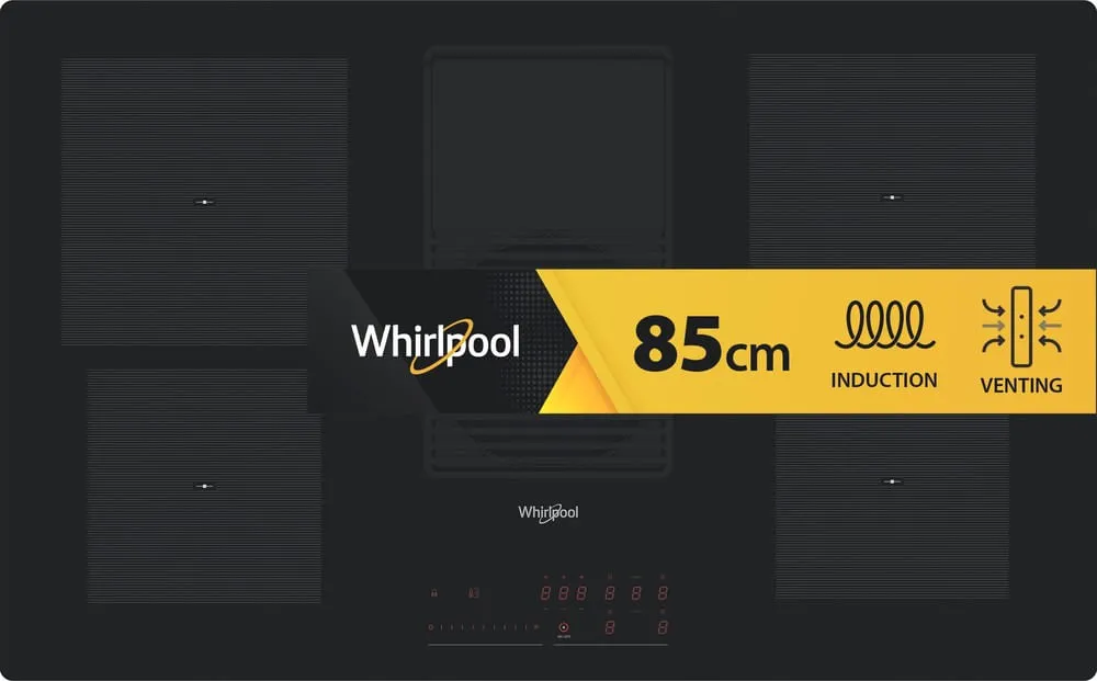 Whirlpool WVH 92 K F KIT/1 induktionshäll med fläkt, 80 cm, 4 zoner, svart