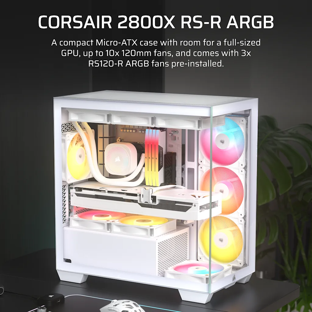 Corsair 2800X RS-R ARGB - Chassi - Miditower - Vit, bild 2