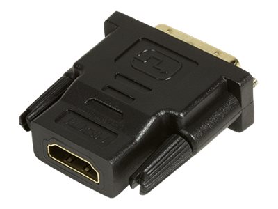 LogiLink - Videokort - dubbel länk - HDMI hona till DVI-D hane - svart - tumskruvar