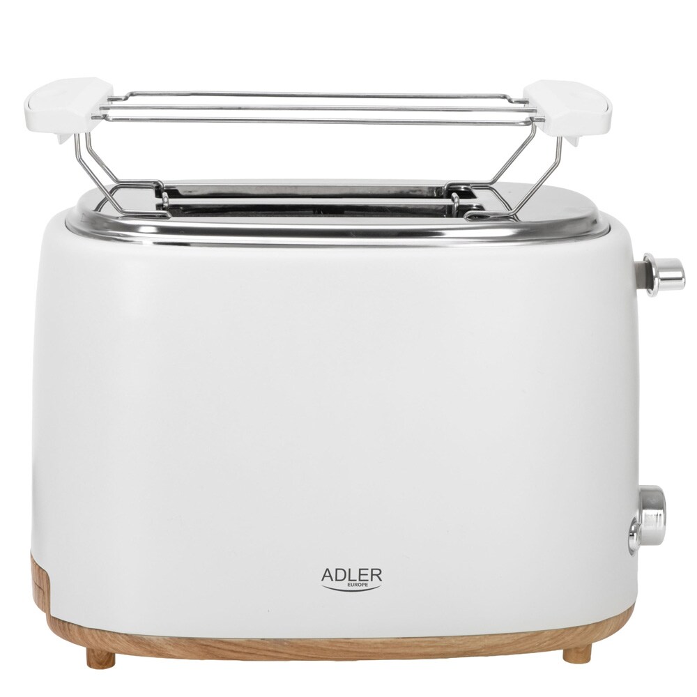 Brödrost med brödhylla / vit toaster med uppvärmning, upptining och 6 rostningsnivåer, bild 4