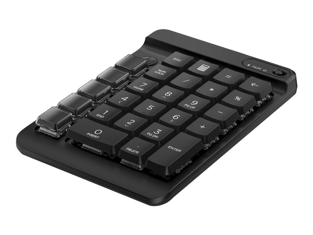 HP 435 - Tangentsats - 9 programmerbara tangenter, låg profil tangentresor, utbytbara tangenter med klistermärken - trådlös - Bluetooth 5.3 - engelska - jacksvart