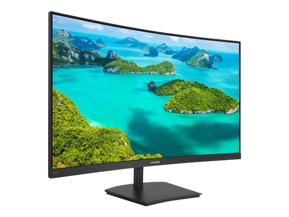 Philips E-line 241E1SC - LED-skärm - böjd - 24 - 1920 x 1080 Full HD (1080p) @ 75 Hz - VA - 240 cd/m² - 3000:1 - 4 ms - HDMI, VGA - svart med struktur