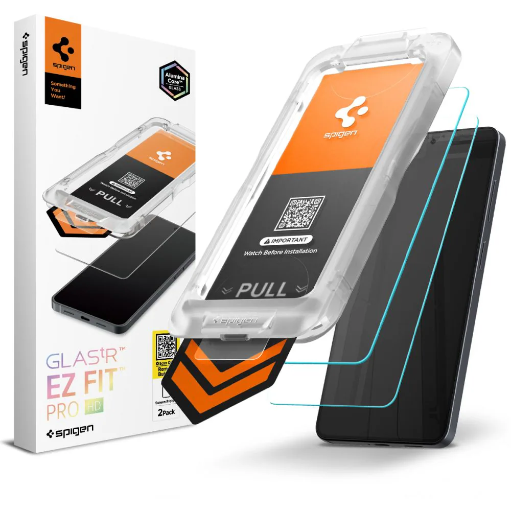 Spigen Glas.Tr Ez Fit Pro HD härdat glas 2-pack för Samsung Galaxy S26