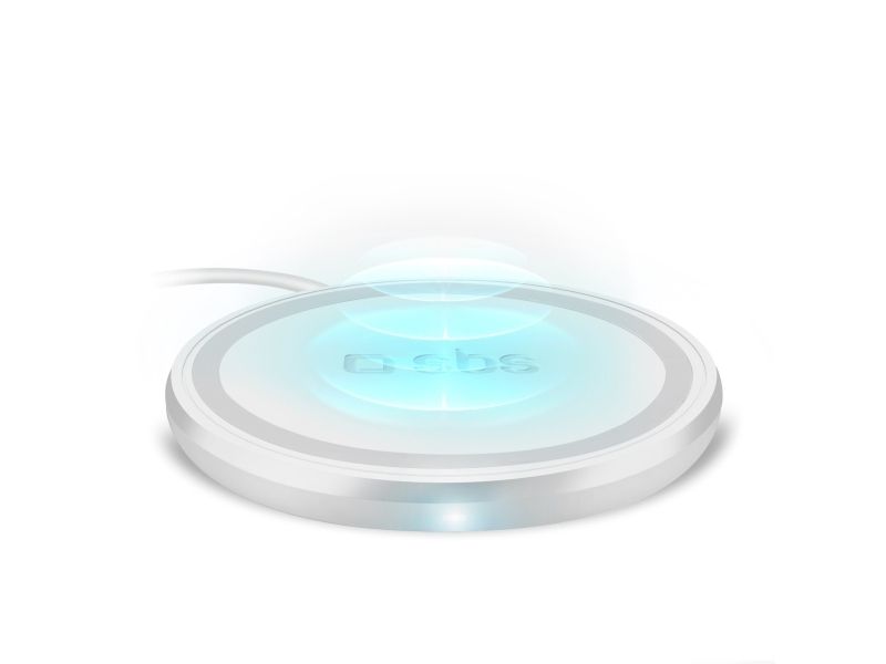 SBS TEWIRELESSUF15W, inomhus, USB, Trådlös laddning, Vit