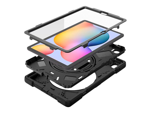 eSTUFF Defender Case - Baksidesskydd för surfplatta - svart - 10.4 - för Samsung Galaxy Tab S6 Lite