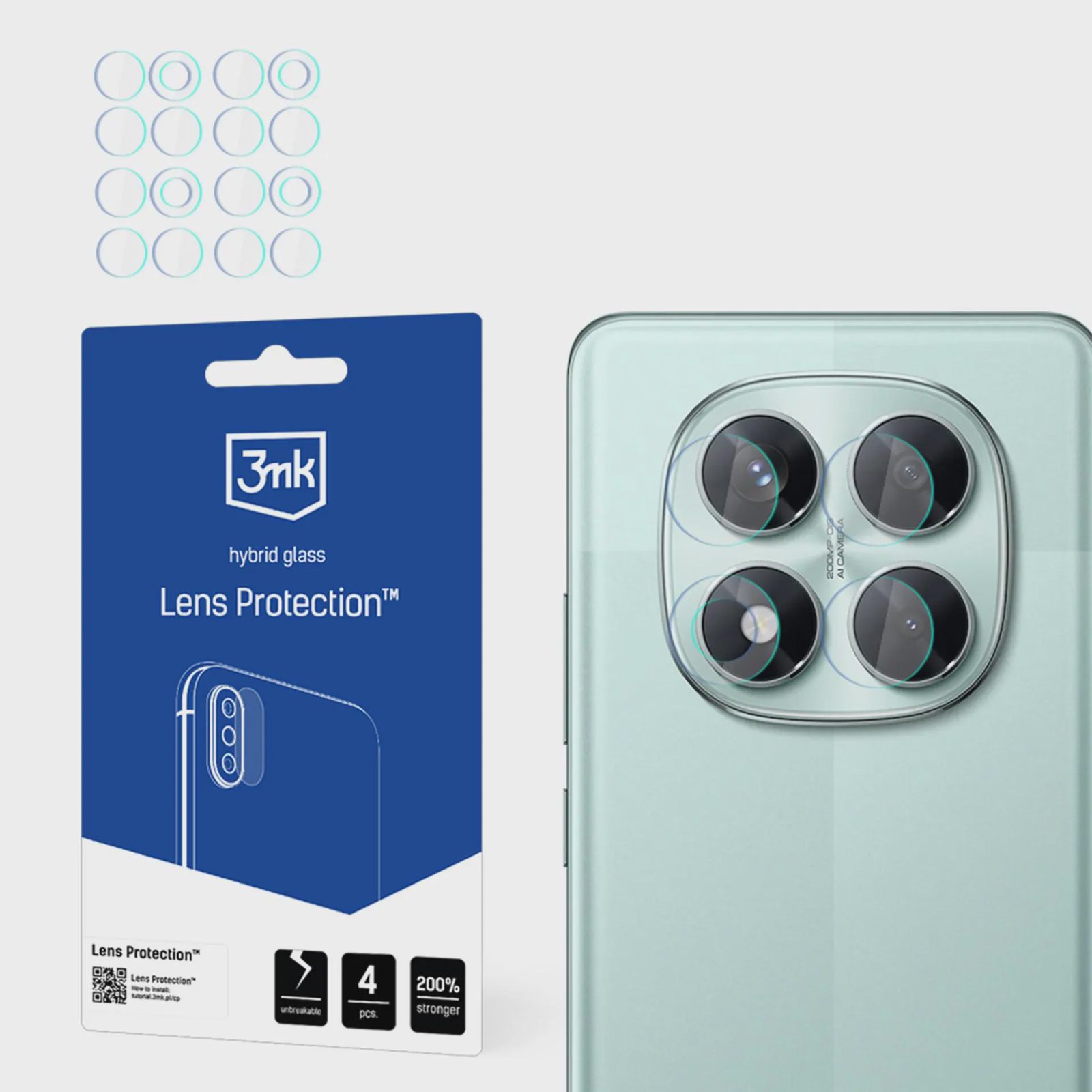 Hybridglas för kameralins – 3mk-linsskydd till Xiaomi Redmi Note 14 Pro