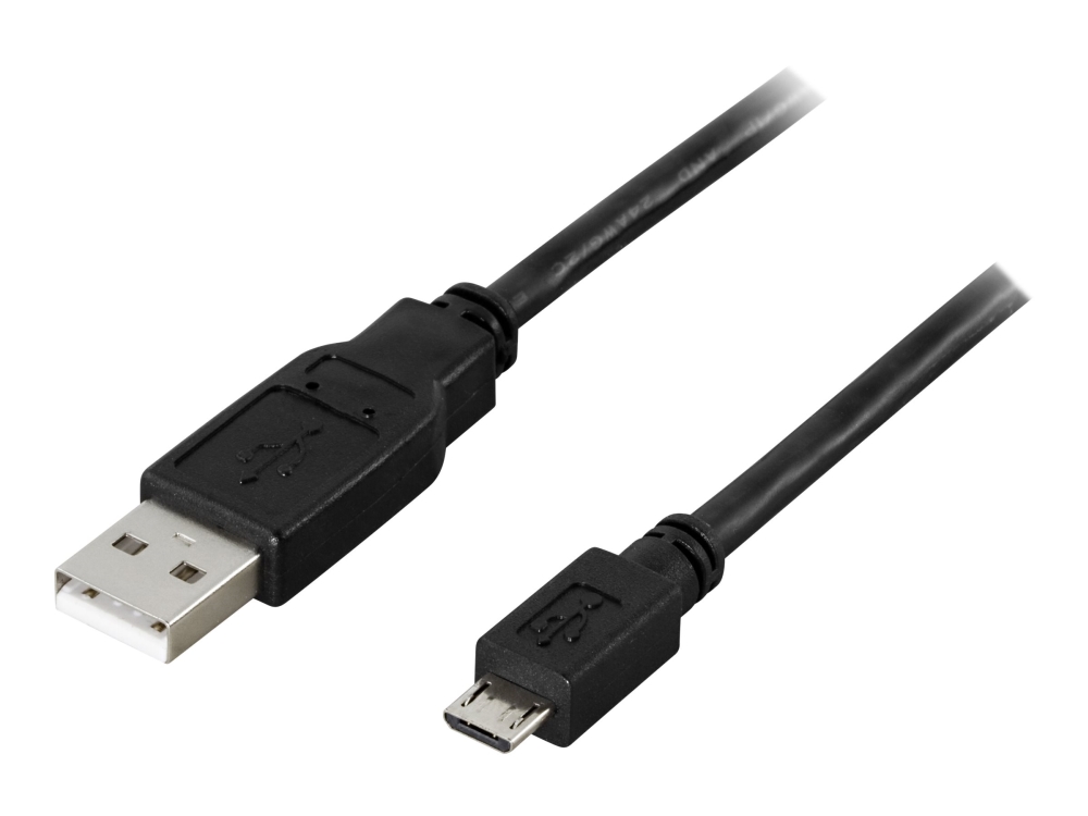Deltaco USB 2.0 kabel Typ A ha - Typ Micro B ha - 0,5m - Svart, bild 2