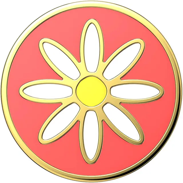 POPSOCKETS Enamel Quaint Daisy Coral Avtagbart Grip med Ställfunktion Premium