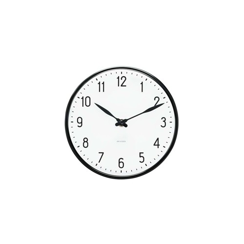 Arne Jacobsen – Station Väggklocka – 21 cm – Svart