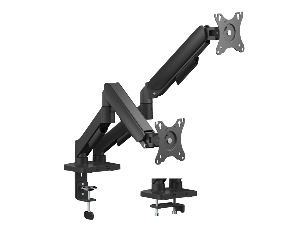 Deltaco ARM-1300-B dubbelt skärmfäste 17-32 18 kg mekanisk fjäder