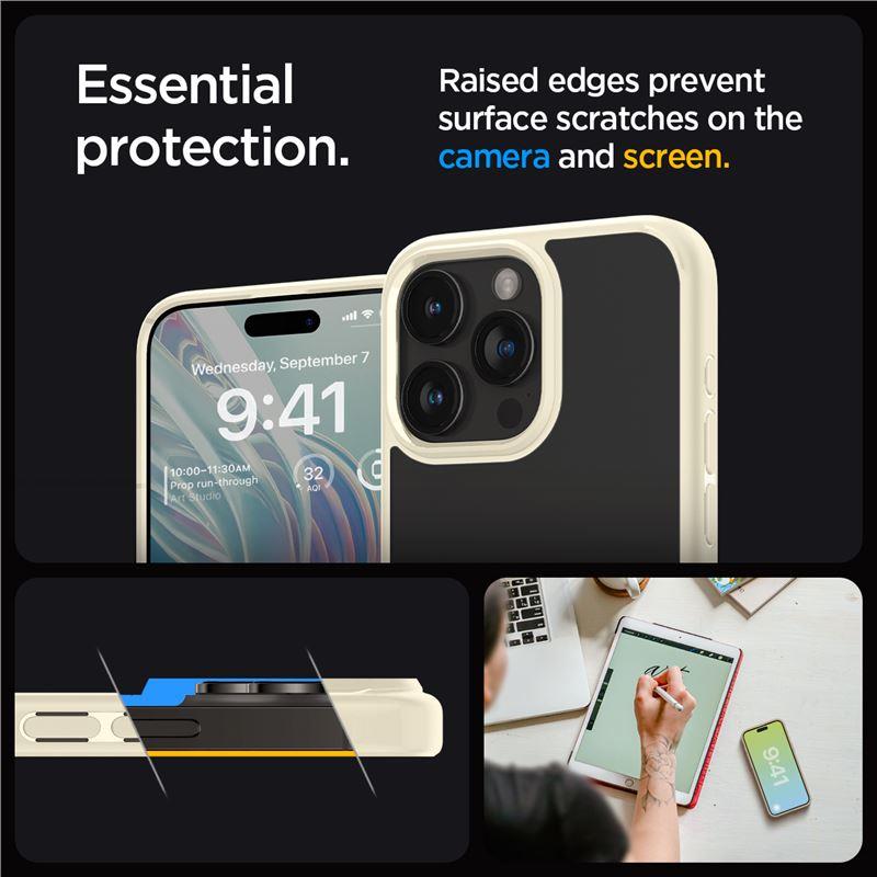 Spigen Crystal Hybrid-fodral för iPhone 15 Pro Max - Klar Beige, bild 4