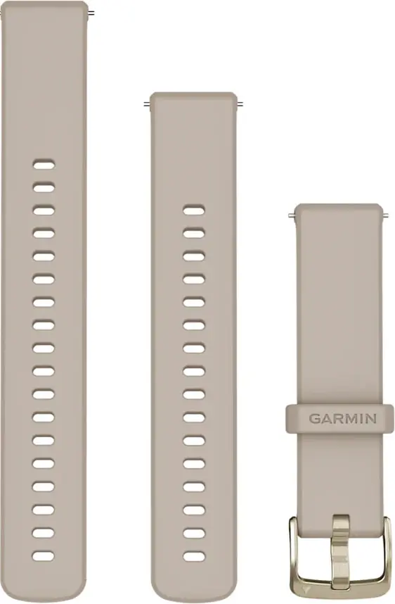 Garmin Quick Release armband 18 mm silikon, ljusgrå/guld