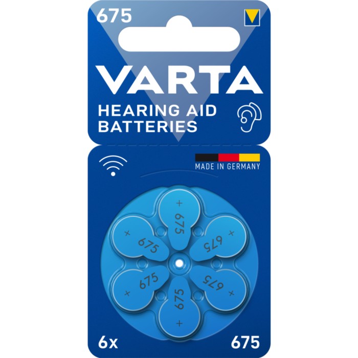 VARTA 675 hörapparatsbatteri, 6 st
