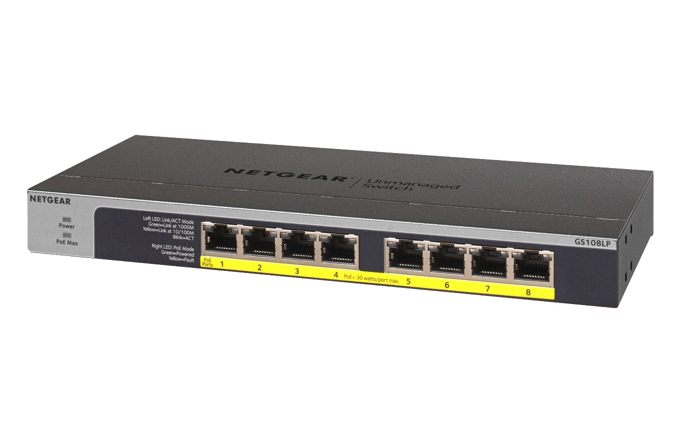 Netgear GS108LP 8-Port Gbit PoE/PoE+ Switch, bild 4