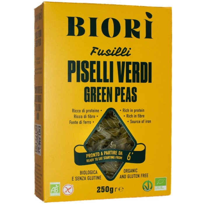 Biori Glutenfri Pasta Gröna Ärtor Fusilli 250 g