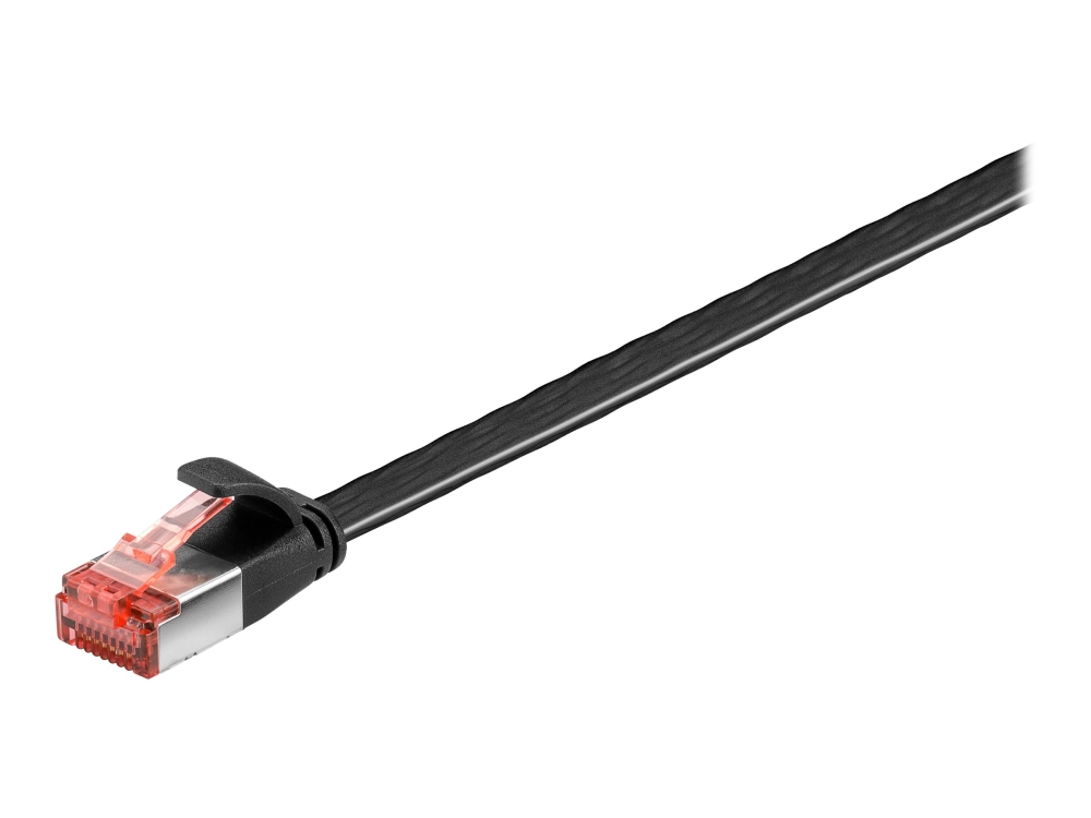 goobay - Patch-kabel - RJ-45 (hane) till RJ-45 (hane) - 15 m - U/FTP, PiMF - CAT 6 - tvinnad, platt - svart