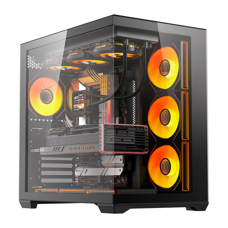 Darkflash C280 Computer Case + 7 Fans - Chassi - Svart