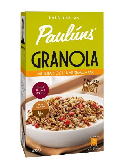 Pauluns Granola Mullbär & Kardemumma 450 g
