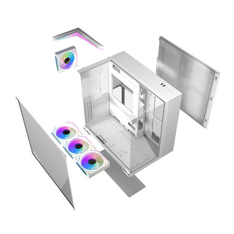 Darkflash TH285 computer case 4 fans (white) - Chassi - Miditower