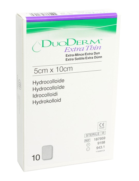DuoDERM Extra tunn, platta, 5x10 cm, 10 styck