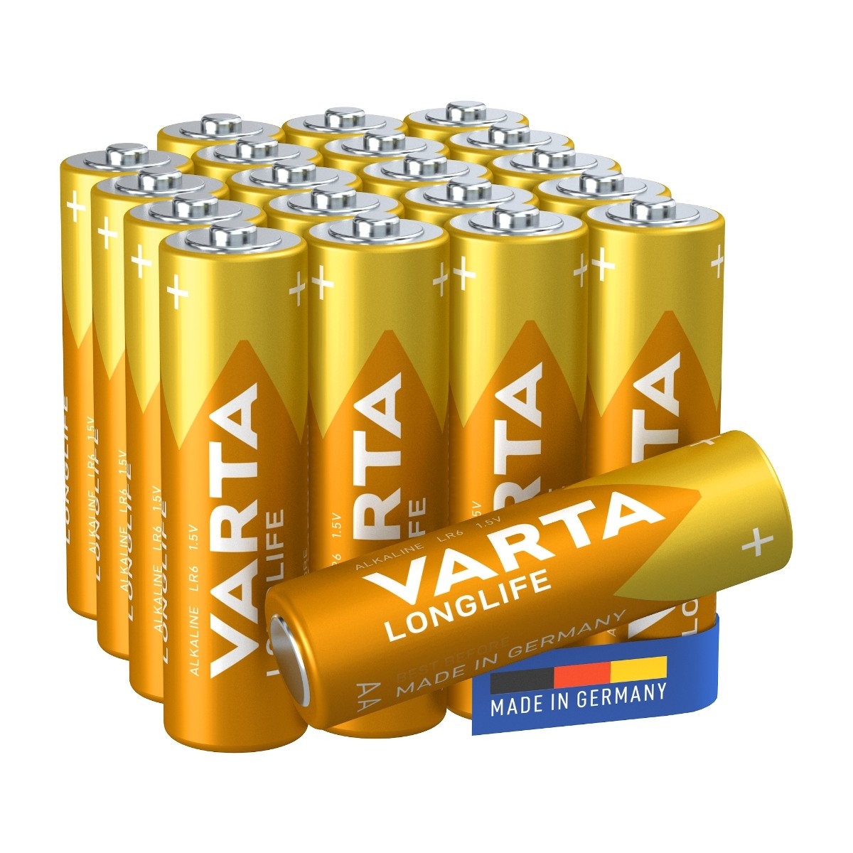 VARTA Longlife Alkaline AA batteri, 20 st
