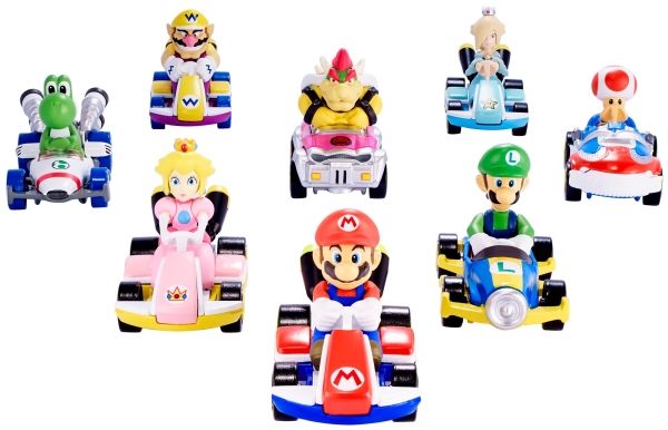 Hot Wheels GBG25 Mario Kart metallbil, 1:64-skala, assorterad