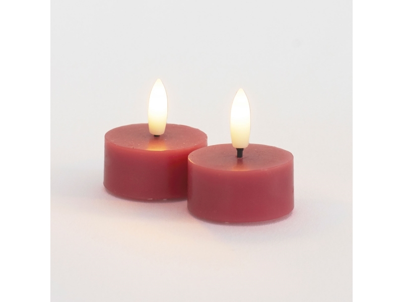 Sille värmeljus 2 st. set, Ø4,5XH2,2cm, Rose Plum