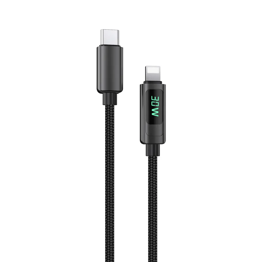 NEXTBATT USB-C till Lightning kabel 30W, 3A, 1m - Svart