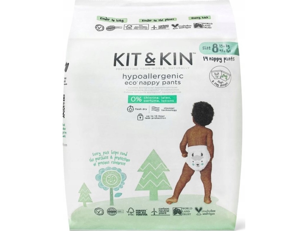 Kit & Kin Hypoallergena Byxblöjor/Pull Ups Storlek 8 Maxi (19+ kg) 14 st, bild 3