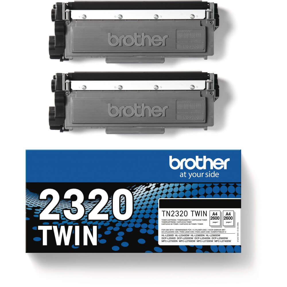 Brother TN-2320 TWIN, 2600 sidor, Svart, 2-pack, bild 3