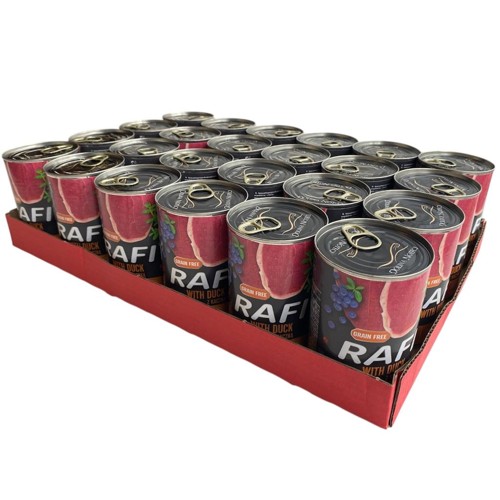 Rafi - 24x Dogfood Duck, Blueberries & Cranberries 400g - Bundle (61043)