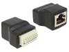 RJ45 terminalblocksadapter DeLOCK, skruvlös, RJ45 hona - Svart