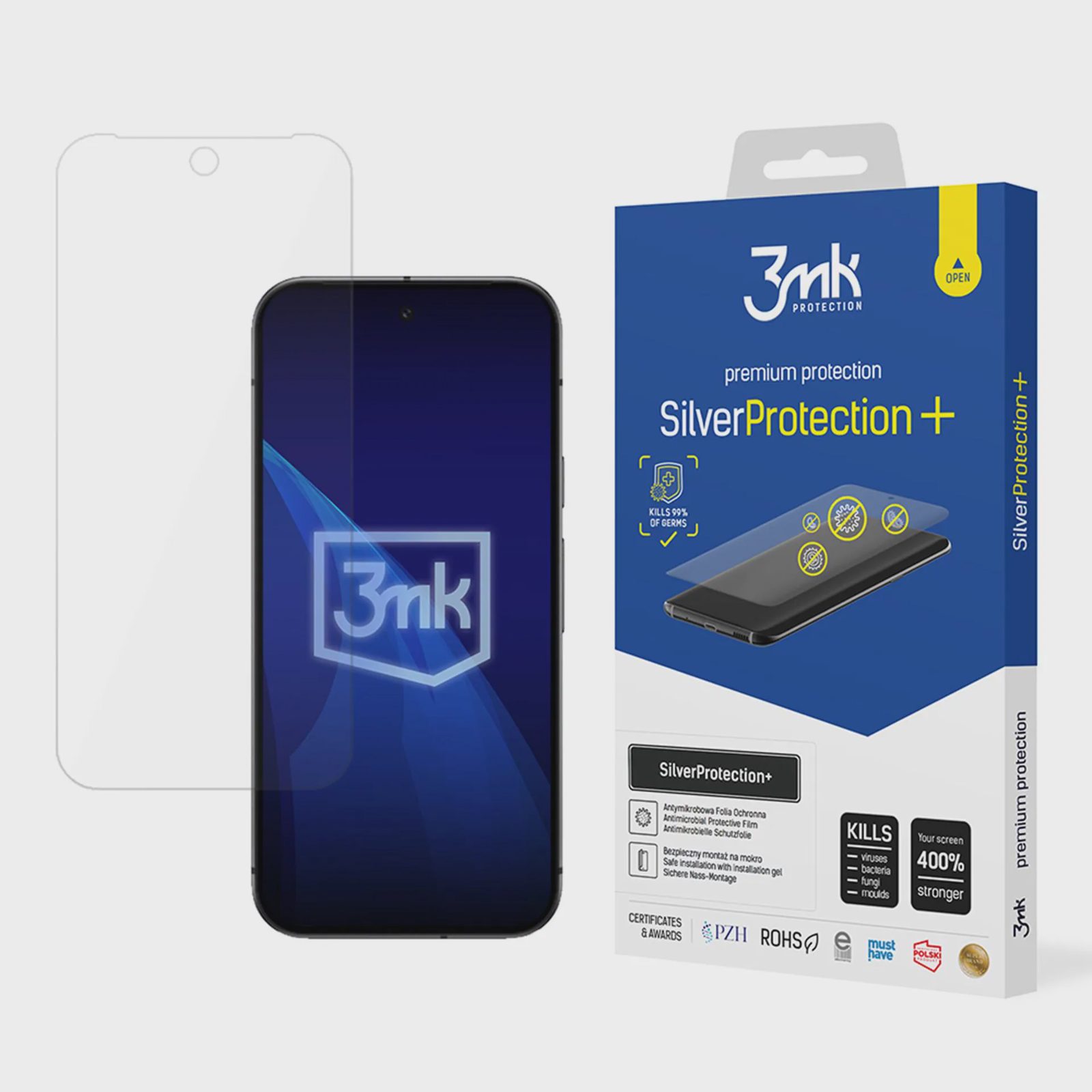 Antibakteriell skyddsfilm 3mk SilverProtection+ för Google Pixel 9A