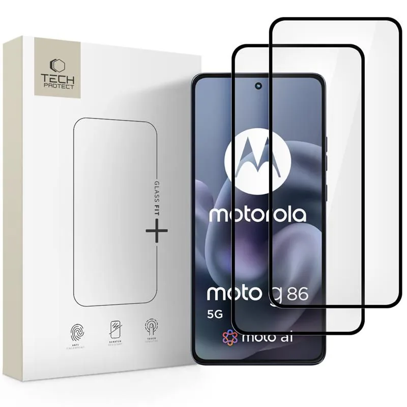 Tech-Protect Glass Fit+ 2-pack härdat glas Motorola Moto G86 5G / G86 5G Power - Svart