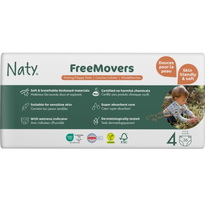 Naty Blöjbyxa FreeMovers stl 4 Ekonomipack 36 st