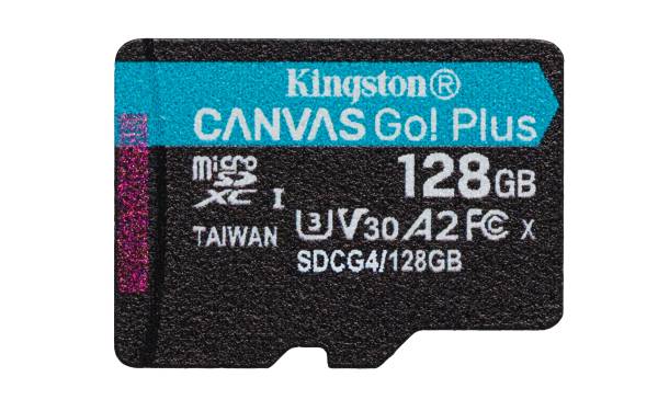 Secure Digital SDXC 128 GB Kingston Canvas Go! Plus Gen4, 200 MB/sek läs, Class 10, UHS-I U3, V30, A2, bild 2