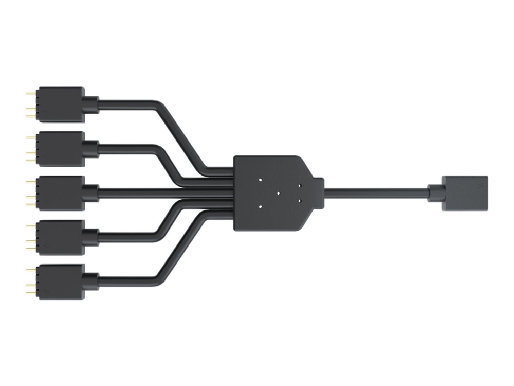 Cooler Master Addressable RGB 1-to-5 Splitter Cable - Strömdelare för fläkt - 3-stifts fläktkontakt (hane) till 3-stifts fläktkontakt (hona) - 5 V - 58 cm