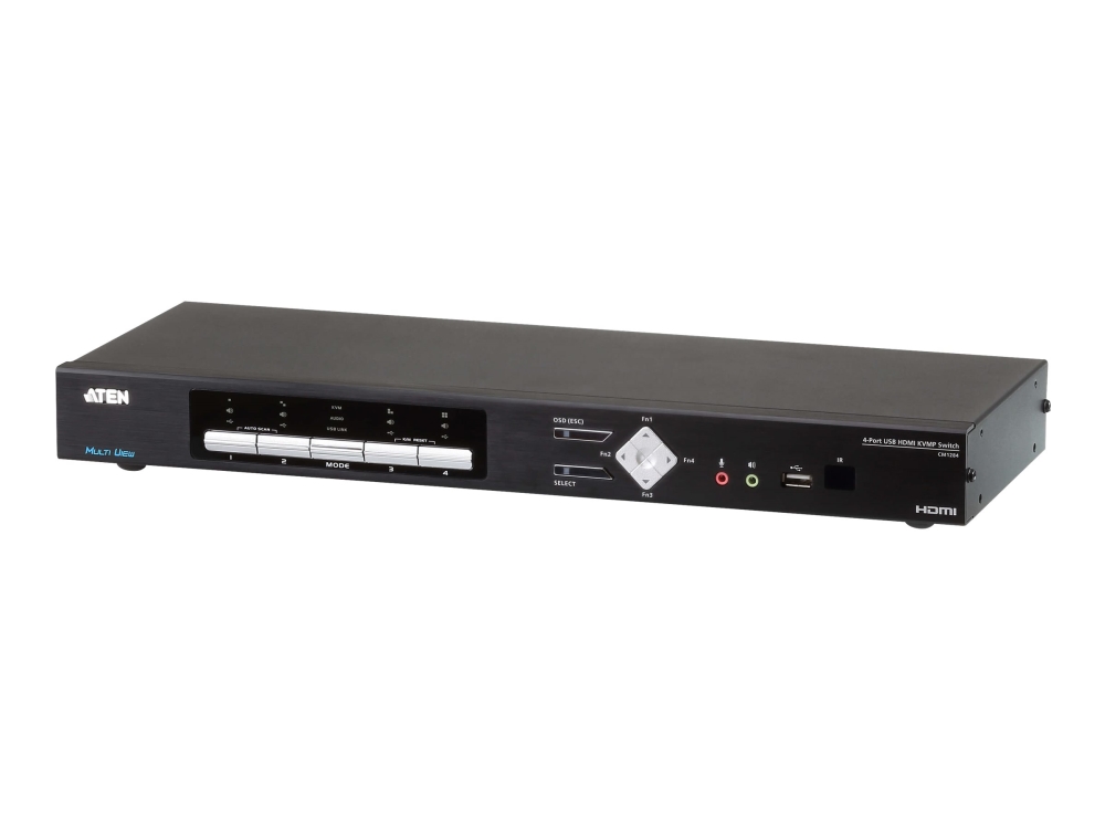 ATEN Multi-View KVMP CM1284 - Omkopplare för tangentbord/video/mus/ljud/USB - 4 x KVM/ljud/USB - 1 lokal användare - skrivbordsmodell