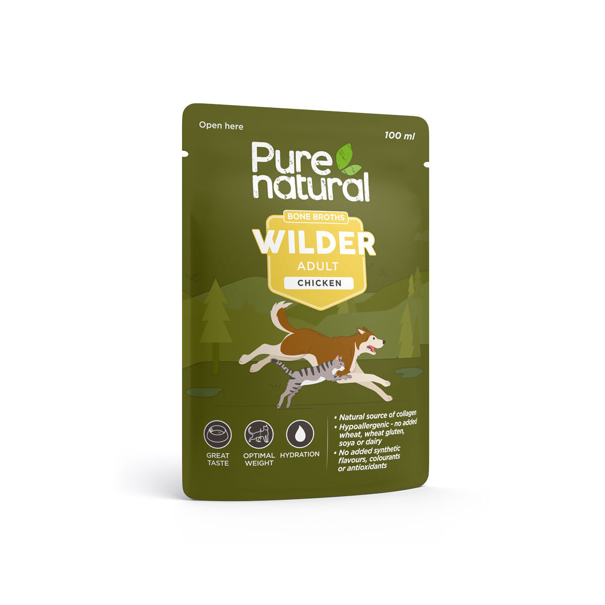 Purenatural Wilder Bone Broths Chicken Buljong till Hund och Katt 100 ml