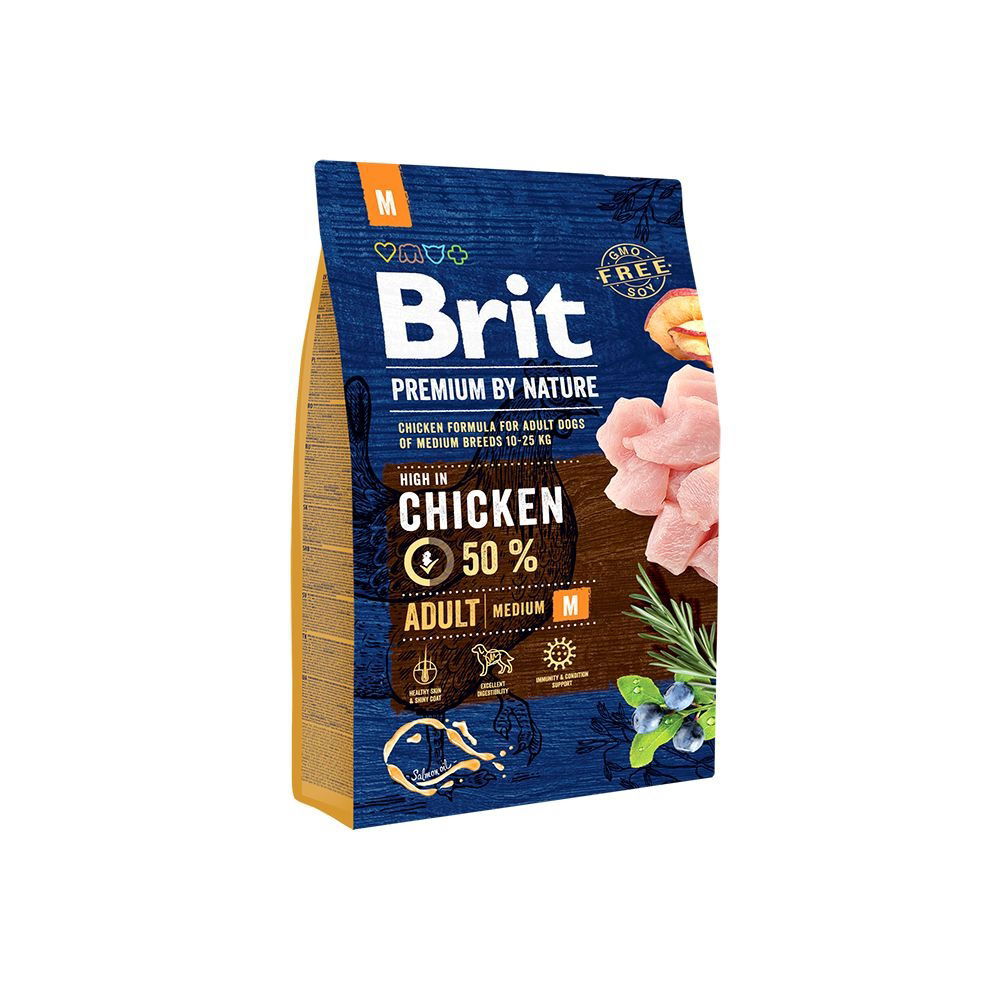 Brit Premium By Nature Dog Adult Medium Chicken Torrfoder till Hund 3 kg, bild 2