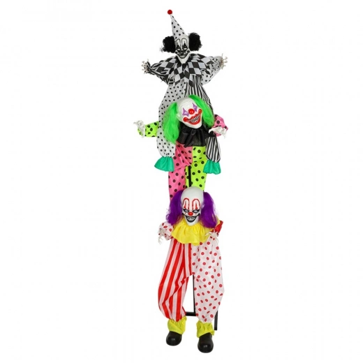 Stående Animerad Tredubbel clown 180 cm
