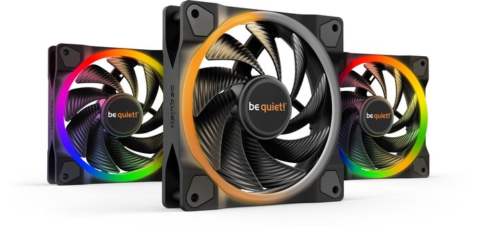 Fläkt 120 mm be quiet! LIGHT WINGS, PWM, high-speed, 3-pack, aRGB - Svart, bild 2