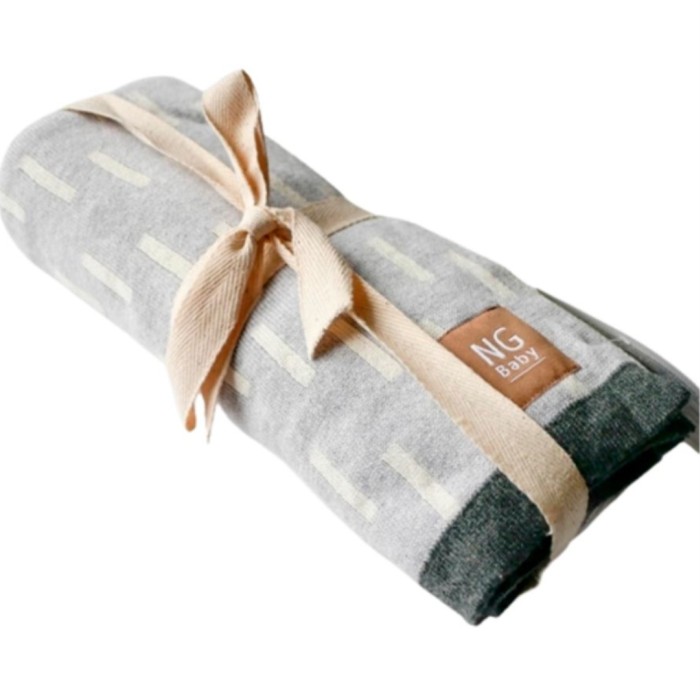 NG Baby bomullsfilt grey line