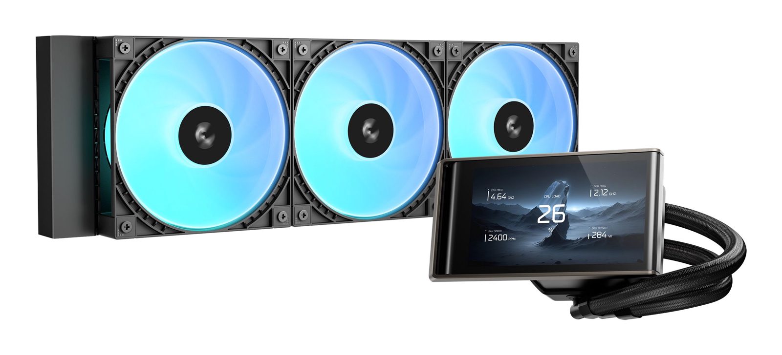 DeepCool LT360 VISION ARGB, Vätskekylningskit, 12 cm, Svart