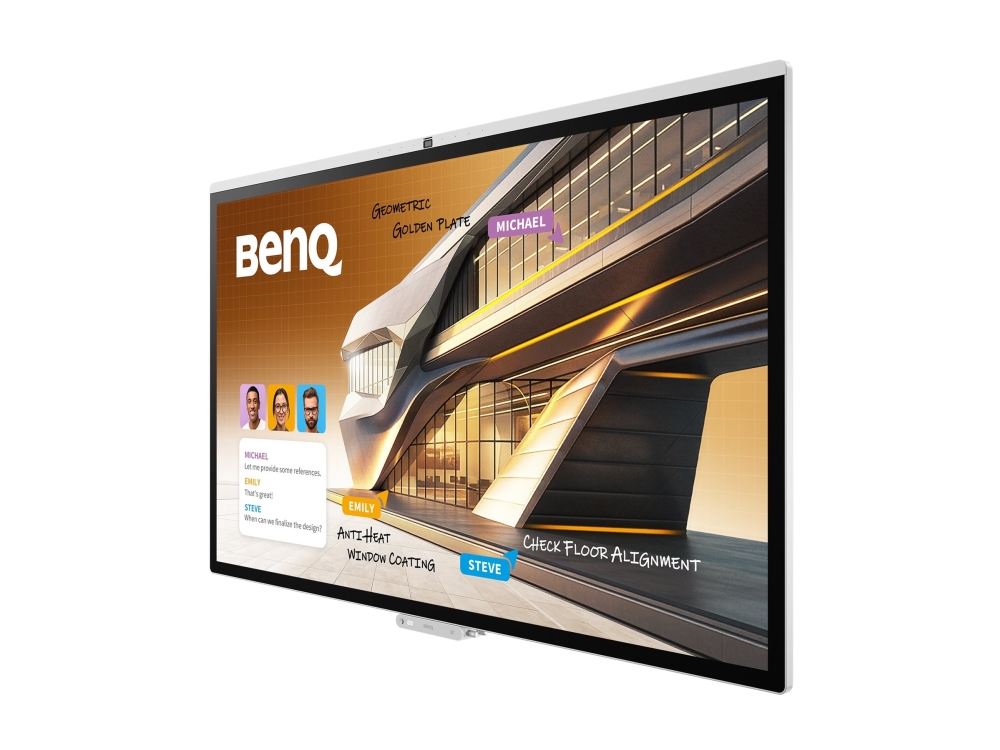 BenQ Board CP7505 - 75 Diagonal klass CP05 Series LED-bakgrundsbelyst LCD-skärm - interaktiv - med inbyggd interaktiv whiteboard, pekskärm (multi-touch), 50MP kamera och 8-mikrofoner - Android - 4K UHD (2160p) 3840 x 2160